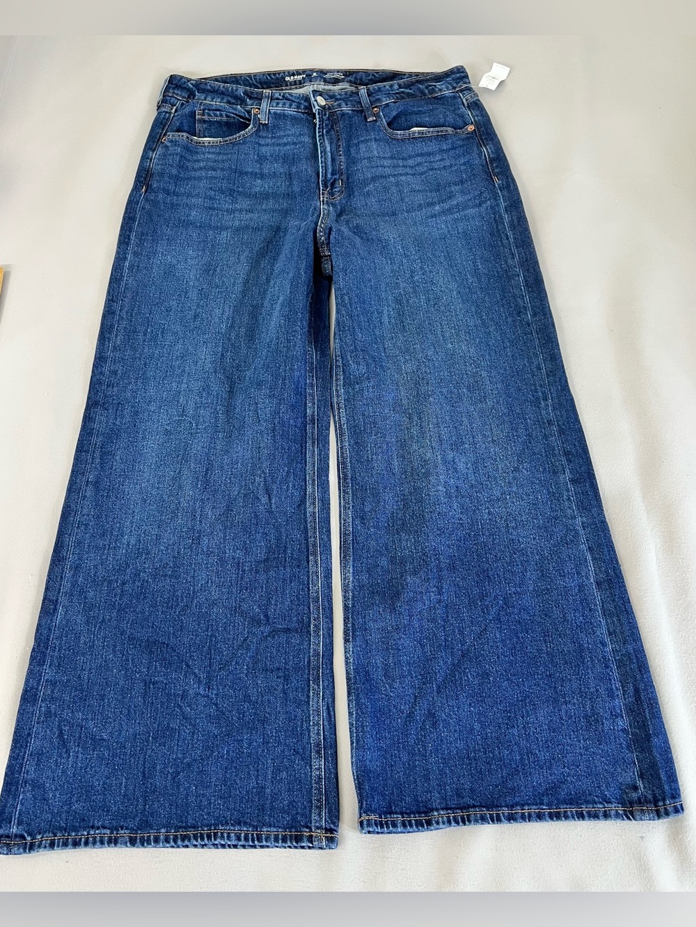 Old Navy Drapey Denim Extra High Rise Súper Wide Leg Sz 16 Petite